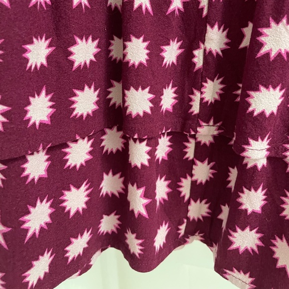 Boden Women's Size US 18L (Tall) Wine Red/Pink Printed Ruffle Dress - Picture 5 of 7